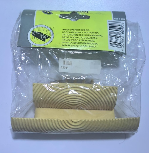 [5604]  OSKADA  2PCS WOOD GRAIN BRUSH RUBBER FOR WALL PAINT YELLOW 