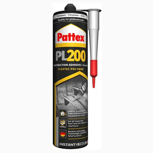 [ PATTEX PL200-سيليكون 200 جرام ]  PATTEX PL200 CONSTRUCTION ADHESIVE TRANSPARENT 290G 