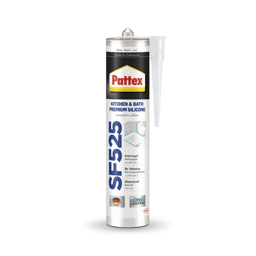 [ SF525 -  سيلكون بيض ]  PATTEX SF525 280 KITCHEN & BATH PREMIUM SILICONE WHITE 
