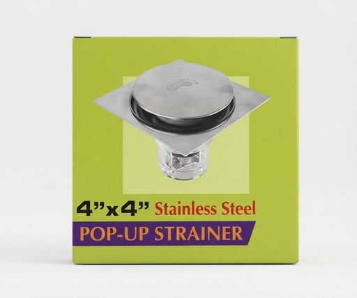 [ POP-UP STRAINER STAINLESS  حديد10X10 ]  POP-UP STRAINER STAINLESS STEEL 10X10 