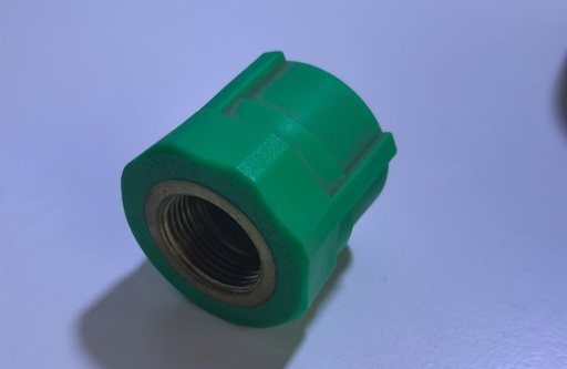 [ GREEN FEMALE ADAPTER 3/4X1 ]  PPR FEMALE COUPLING INSAID BRASS 3/4''X1'' 