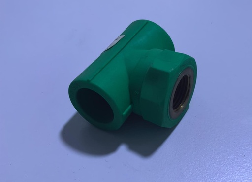 [  اخضر امثىTEE  براسINSIDE 1/2"X3/4" -  الماني ]  PPR FEMALE TEE BRASS INSIDE 1/2"X3/4" 