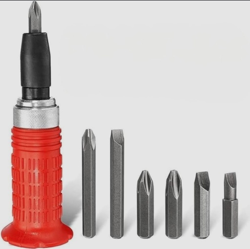 [  ]  PUNCH SCREWDRIVER SET 7PCS RED HANDLE 