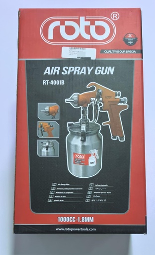 [ RT-4001B - مسدس بخاخ ]  ROTO AIR SPRAY GUN ALUMINIUM 1000CC-1.8MM -CHINA 