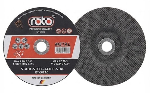 [ 9" -  ديسك قص الحديد ]  ROTO CUTTING DISC STEEL 7"x1/8"x7/8" 