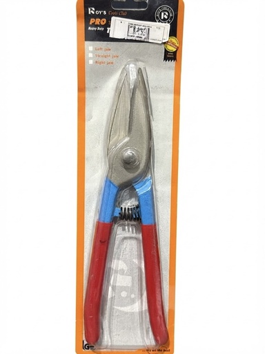  ROY'S TOOLS TIN SNIPPER STRAIGHT JAW - RED HANDLE 
