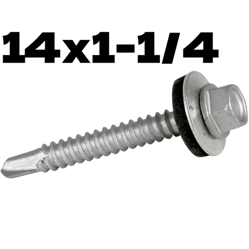 [ 14X1-1/4" - برغي حديد ]  SINKO SCREW 14X1-1/4" - (RUBBER & STEEL WASHER) 
