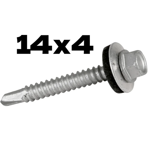 [ SINKO  برغي14X4" - (RUBBER &  حديدWASHER) ]  SINKO SCREW 14X4" - (RUBBER & STEEL WASHER) 
