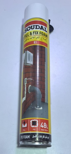 [رغوة صودا سبراي]  SOUDAL FOAM FILL & FIX 750ML B3 - BIG 
