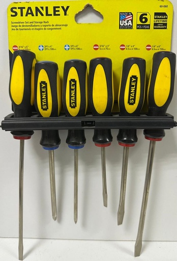 [  حديدي6PCS  برغي مفك قطع60-060 ]  STANLEY 6PCS SCREW DRIVER SET 60-060 