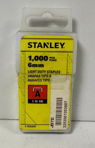 [  حديديSTAPLES 6MM (A) - TRA204T ]  STANLEY STAPLES 6MM (A) - TRA204T 