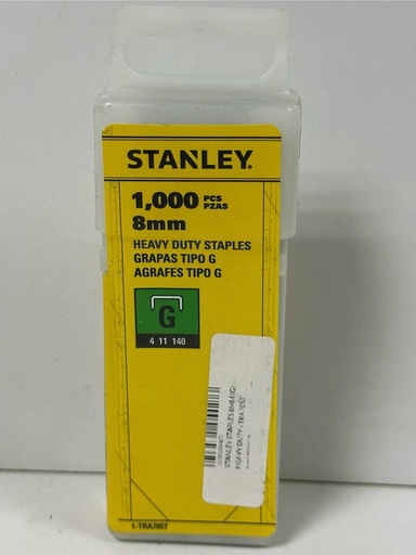 [  حديديSTAPLES 8MM (G)  ثقيل عمل- TRA705T ]  STANLEY STAPLES 8MM (G) HEAVY DUTY - TRA705T 