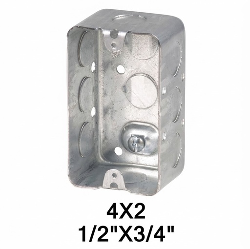 [ 4X2 - علبة الكهرباء حدييد ]  STEEL BOX 4X2 - ELECTRIC (1/2"&3/4") 