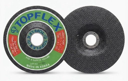 [ 7" -  ديسك قص الحديد ]  TOPFLEX CUTTING DISC METAL 7" (GRADE A24R) - KOREA 