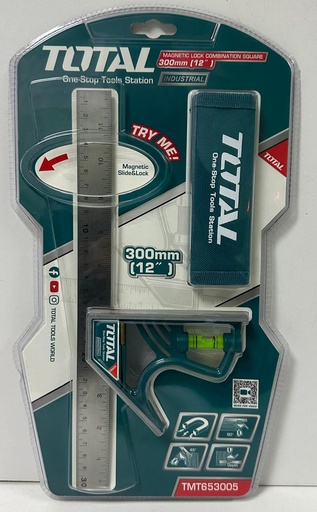  TOTAL MAGNETIC LOCK & COMBINATION SQUARE (300MM) 12"-TMT6530 