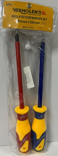 [ 6X150MM   برغي مفك قطع ]  VERMOLEN'S INSULATED SCREW DRIVER BIG 2PS SET 6MMX150MM 