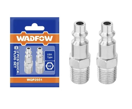 [ WQP2971 ]  WADFOW 2PCS LONG HEAD QUICK PLUG SET CHROME 1/4 -CHINA 