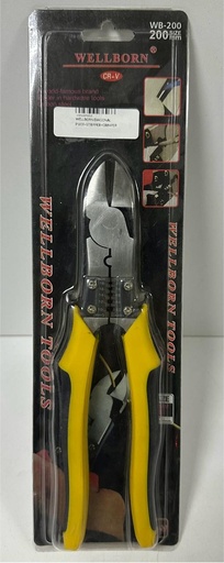 [ WB-215 - زرادية ]  WELLBORN DIAGONAL PLIER+STRIPPER+CRIMPER 8.5" 215MM 