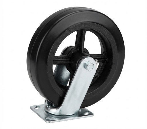 [ 8X2 - كفر بلدية متحرك ]  WHEEL BALADIYAH BLACK BEARING TYPE TEEL BASE 8" 8X2 - KIT 