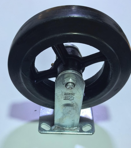 [ 8X2 - كفر بلدية شابت ]  WHEEL BALADIYAH BLACK FIX TYPE 8" 8X2 STEEL BASE -KIT 