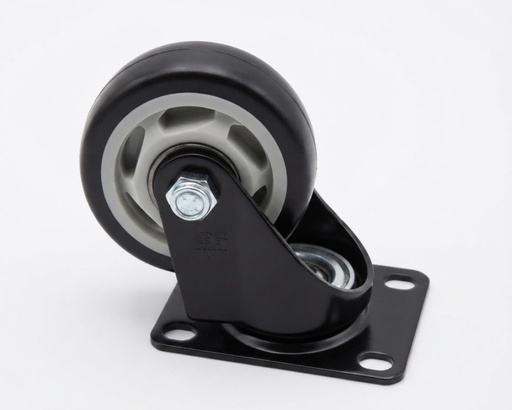 [ 75MM 3" - كفر اسود ربر متحرك ]  WHEEL BLACK RUBBER BEARING 3" 75MM - KIT/JIALILILE 