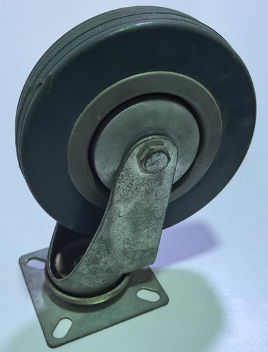 [ 125MM 5" - كفر رمادي ربر متحرك ]  WHEEL GRAY RUBBER BEARING TYPE 5" 125MM - SPEED 