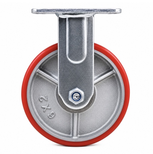 [ 6X2 150MM 6X2 - كفر احمر ثابت ]  WHEEL RED FIX TYPE 6X2 160MM 6" - KIT/STRONG 