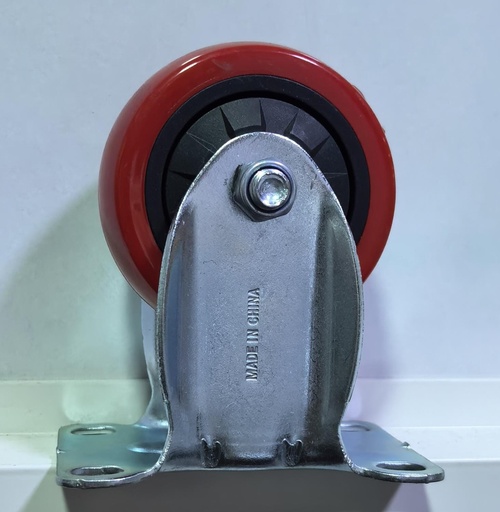 [ 3" - كفر احمر ربر شابت ]  WHEEL RED RUBBER FIX H/DUTY 3" 75X32 