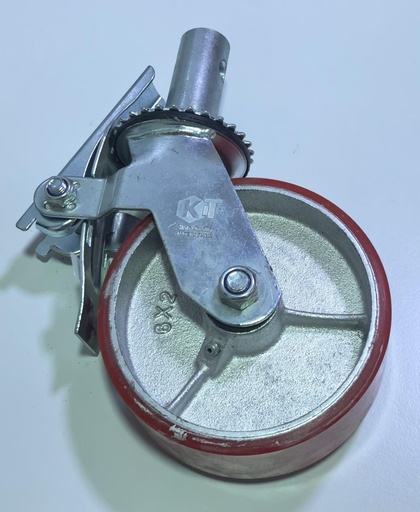 [ 6X2 - سقالة عجلة احمر ]  WHEEL SIGALA RED WITH BREAK 6X2 