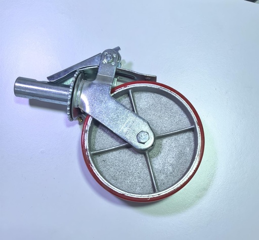 [ 8X2 - سقالة عجلة احمر ]  WHEEL SIGALA RED WITH BREAK 8X2 