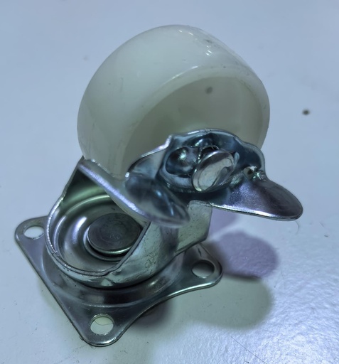  WHEEL WHITE PLASTIC 1.5" BREAK TYPE 