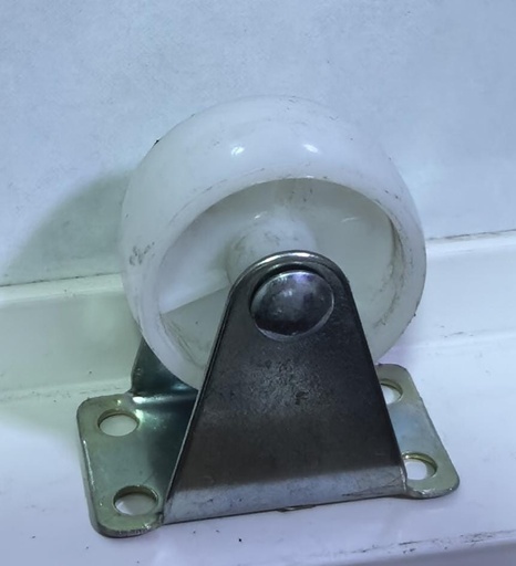 [ 1.5" - كفر ابيض بلاستيك شابت ]  WHEEL WHITE PLASTIC 1.5" FIX TYPE (NO-191) - 20003226 