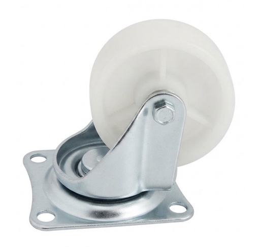 [2" - كفر ابيض بلاستيك متحرك]  WHEEL WHITE PLASTIC 2" BEARING TYPE -NO.195 