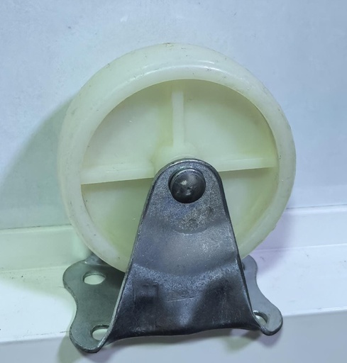 [ 3" - كفر ابيض بلاستيك شابت ]  WHEEL WHITE PLASTIC 3" FIX TYPE 