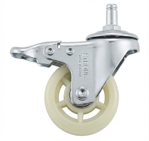 [ 2" -  كفر ابيض فرامل ]  WHEEL WHITE RUBBER 2" BOLT BREAK TYPE - STRONG 