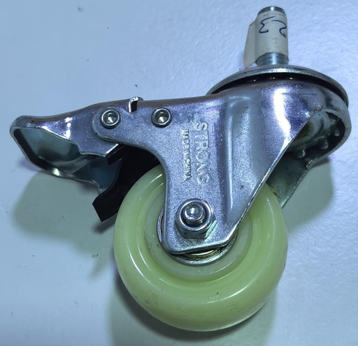 [ 2" -  كفر ابيض فرامل ]  WHEEL WHITE RUBBER 2" BOLT BREAK TYPE - STRONG 