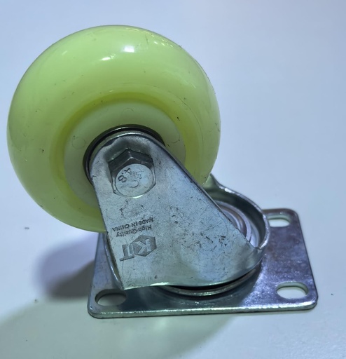 [ 3" - كفر ابيض ربر متحرك ]  WHEEL WHITE RUBBER 3" BEARING TYPE - SPEED/BMB 