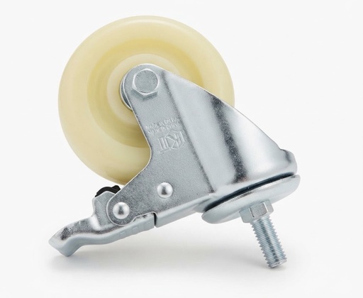 [ 4" - كفر ابيض ربر ]  WHEEL WHITE RUBBER 4" BOLT BREAK TYPE - WORKABLE 