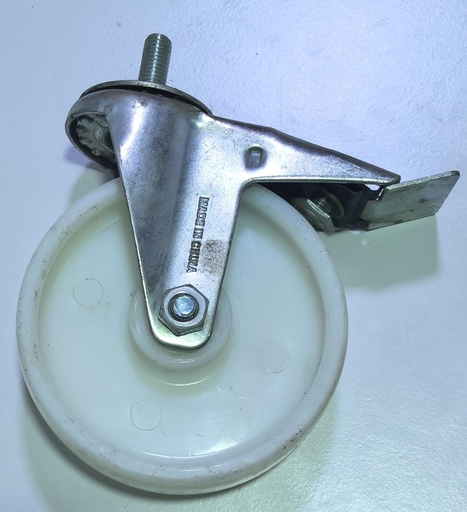 [ 5" -مطاط أبيض 5 "كسر نوع ] WHEEL WHITE PLASTIC 5" BOLT BREAK TYPE - KIT