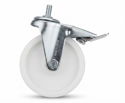 [ 5" -مطاط أبيض 5 "كسر نوع ] WHEEL WHITE PLASTIC 5" BOLT BREAK TYPE - KIT