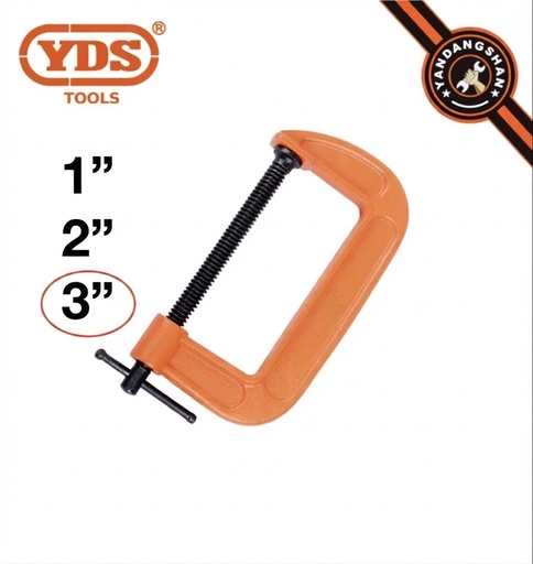 YDS C CLAMP ORANGE  HEAVY DUTY 3" -CHINA