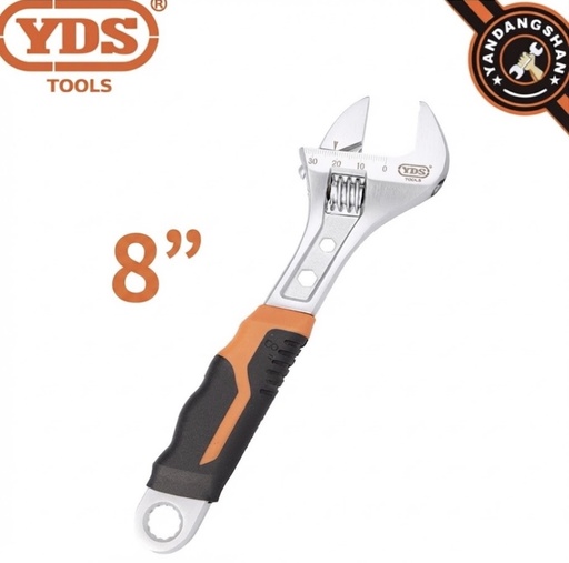 [YDA-0638] YDS ADJUSTABLE WRENCH 0-30MM 8" 200MM-CHINA/0638