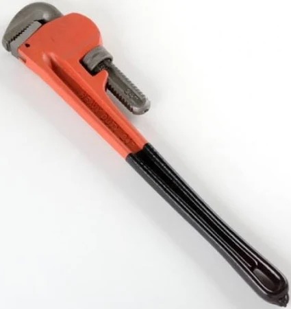 YDS ADJUSTABLE PIPE WRENCH BLACK/ORANGE GRIP 24" -CHINA