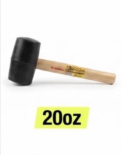 [LMGH021-20] FORCE RUBBER HAMMER BLACK 20Z WOOD HANDLE - LMGH021-20