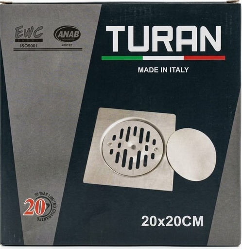 TURAN STAINLESS STEEL FLOOR DRAIN 20X20CM -ITALY/6655