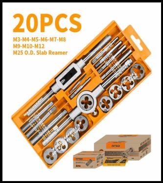 [مجموعة قوالب القطع] DINGQI 20PCS METRIC TAP AND DIE SET -CHINA/MG02820